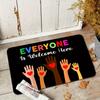 Benvenuti Tutti Qui Design Zerbino, Tappeto di Benvenuto Slogan Inclusivo Antiscivolo, Tappetino Decorativo Lavabile per Casa e Ingresso