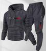 2025 Men's Pullover Hoodie and Jogger Set with Printed Logo