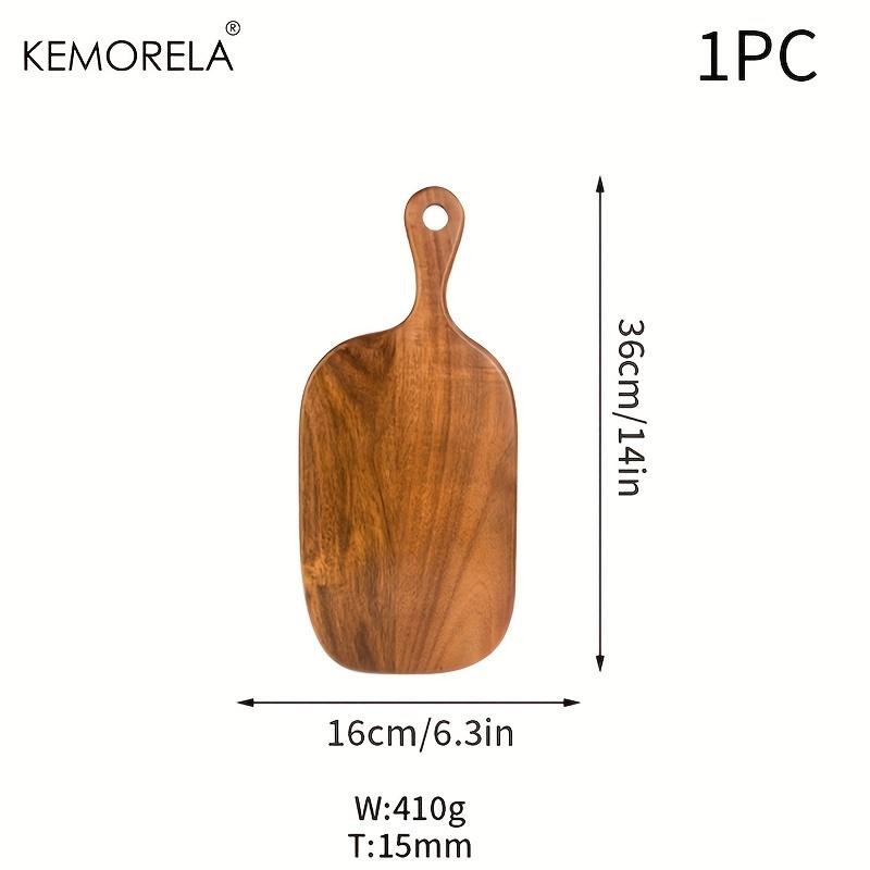 Drewniana deska do krojenia z uchwytem, bezpieczna do kontaktu z żywnością, do mięsa, ryb, sera, owoców, pizzy, do użytku domowego i restauracyjnego, eleganckie akcesoria kuchenne