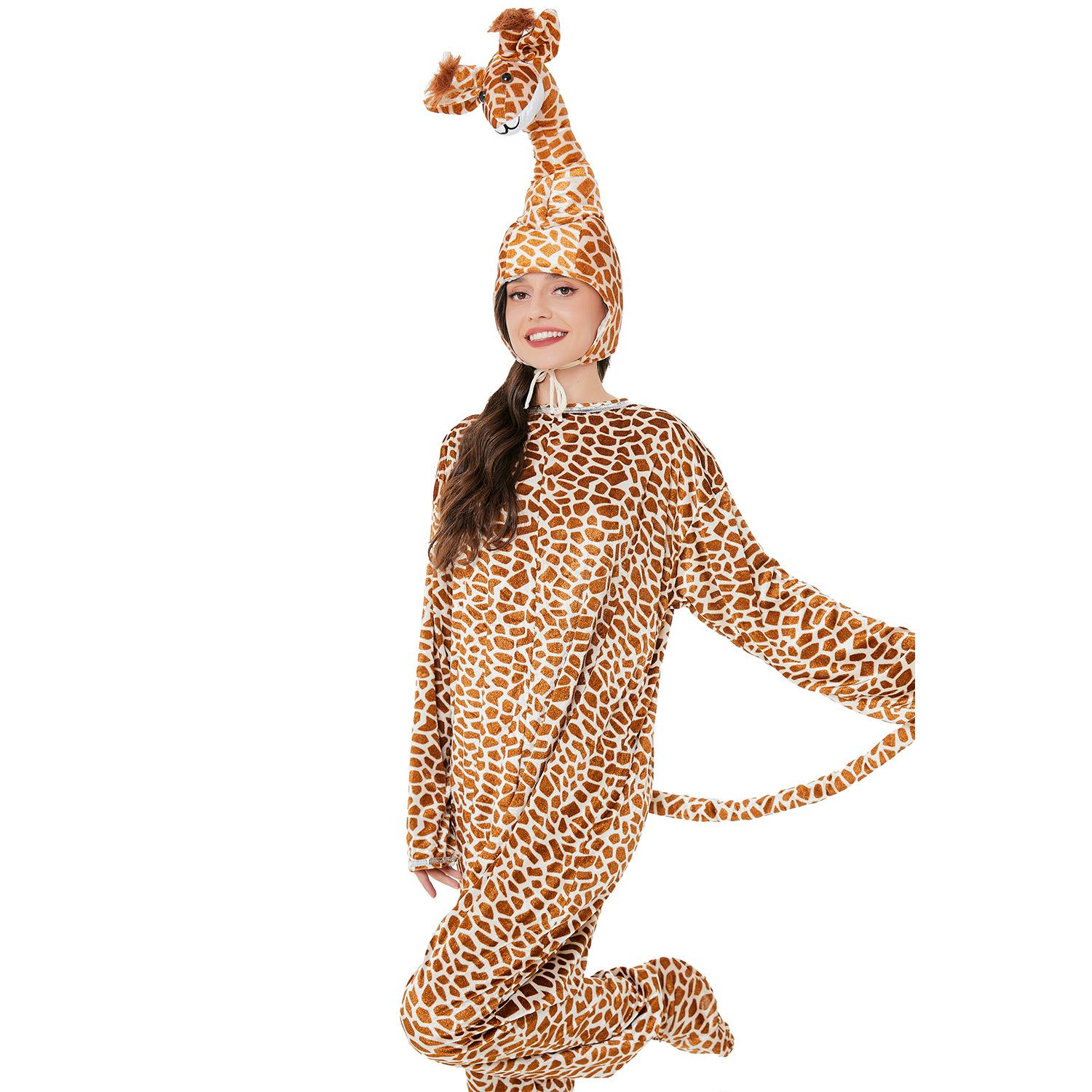 L Halloween Adult Animal Costumes Role-playing Giraffe tiger Cow Bear Mascot Costumes Carnival Stage Performance Costumes Unisex S