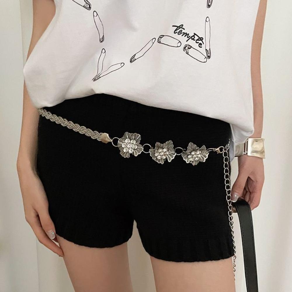 Gold Silver Chain Belt High-end Design Metal Chain Waistband Fashion Dress Belt Chain  Women
