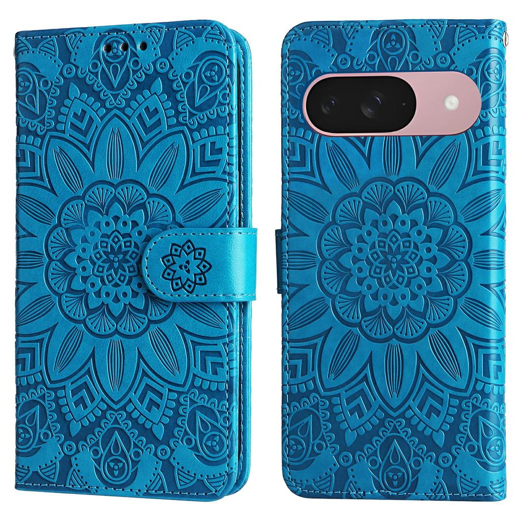 For Google Pixel 9a Case Sunflower Imprint Leather Wallet Phone Cover