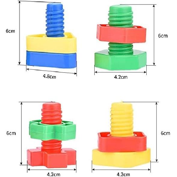 4pcs Bird Intellective Toys Nuts and Bolts for Parrot Parakeet Cockatiel Conure Macaw African Grey Cockatoo Budgie Lovebird Canary Cage Part