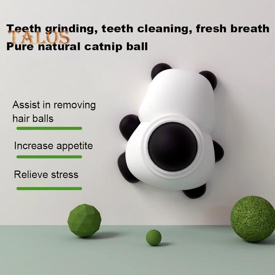 1/2/3Pcs Catnip Treat Ball Set Wall Mounted Cat Chew Toy Eco-friendly Rotating Wall Snack Cat Teeth Care Catnip Balls