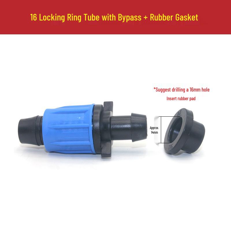 16PE Drip Irrigation Locking Pipe Fittings: Elbow, Tee, Plug, Bypass, Straight Connectors