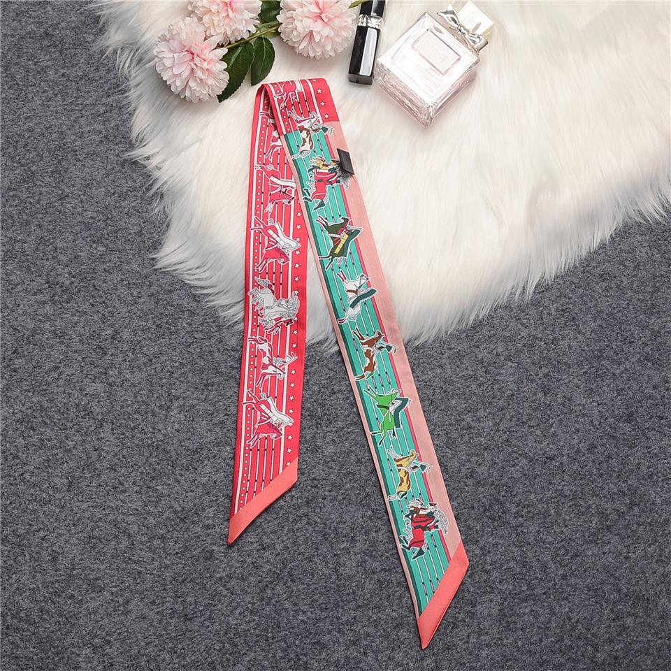 

Brand Horse Real 100% Silk Scarf Summer Natural Mulberry Silk Design Women Scarf Foulard Hair & Bag Scarves Neckerchief 2023 New