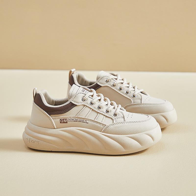 

Женские повседневные кроссовки на платформе, дышащие туфли из искусственной кожи, удобные нескользящие кроссовки на шнуровке для женщин, массивные теннисные кроссовки 40 коричневый