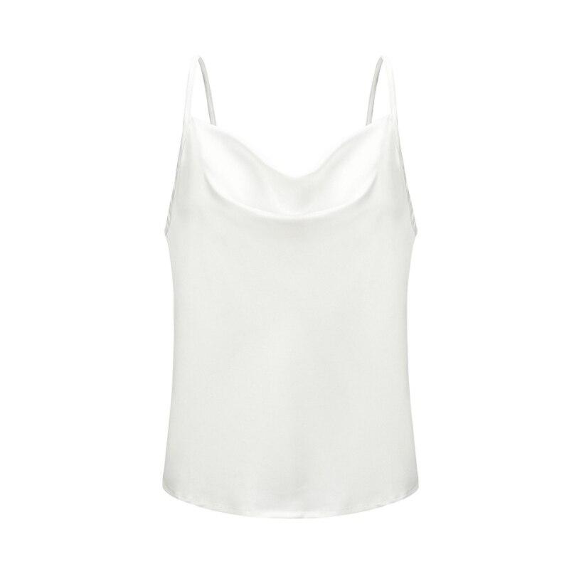 Summer Sleeveless Swing Collar Zebra Printed Top Fashion White Satin Blouse Casual Sexy Silk Camis Elegant Youth Tank Top