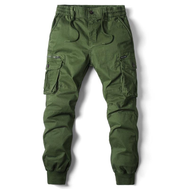 2024 Spring/Summer Men's Solid Color Casual Cargo Pants 8017, Plus Size Available