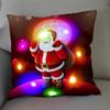 1Pc Christmas Led Pillow Case Size 45X45Cm40X40Cm Santa Claus Printed Christmas Pillow Covers For Christmas Decorations