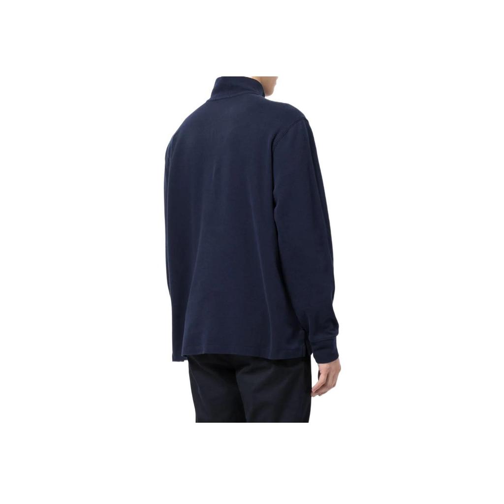 Polo Ralph Lauren FW22 Logo Embroidered High Neck Half Zip Long Sleeve Sweatshirt Men Sweatshirt Dark-Blue 710671929-029