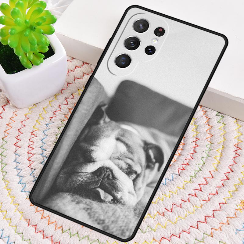 Lazy english bulldog cute dog Silicone Phone Case For Samsung Galaxy note 10 pro S26 S25 S24 S23 S22 S21 Plus Ultra Capa Cover