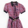 Hazama [Excellent Condition] Belt Included. Crazy Checkered Staves. Dress S Red / blueUsed