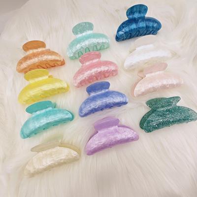 Women Hair Clip Candy Color Geometric Shape Hair Claw Large Size