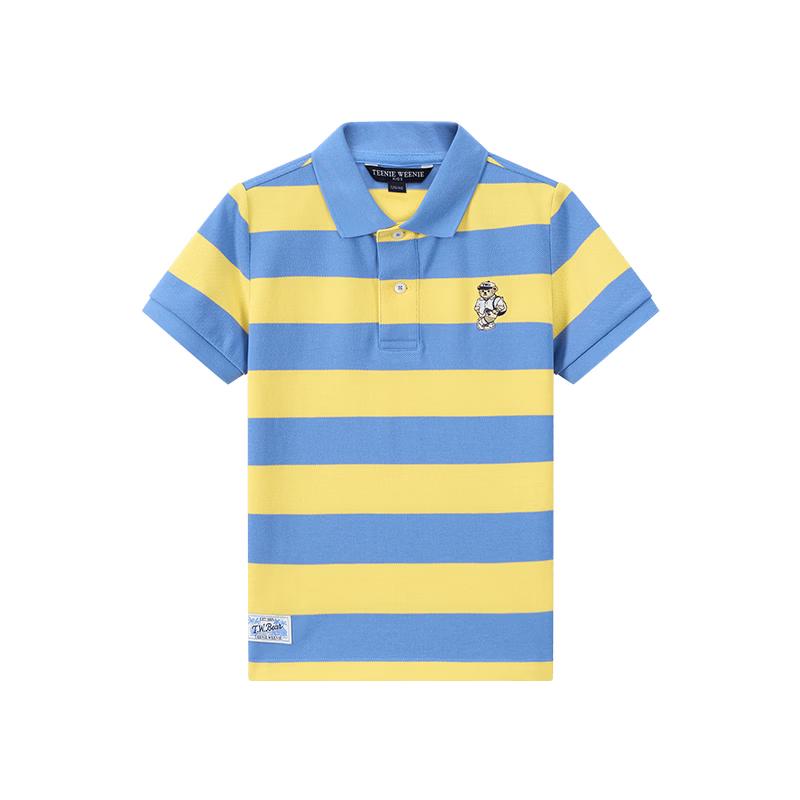 

Teenie Weenie Kids Boys Academy Style Striped Cotton Polo Shirt 140