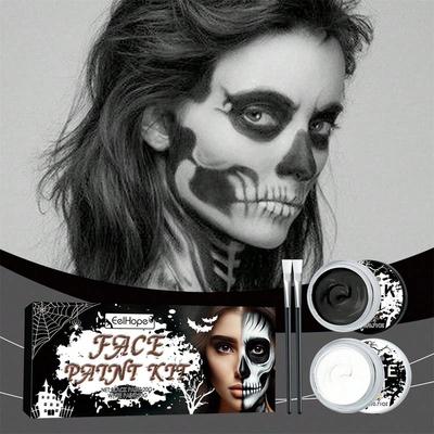 Halloween Black and White Body Painting Enjoy The Holiday Fun In Black and White Tones Face and Body Painting