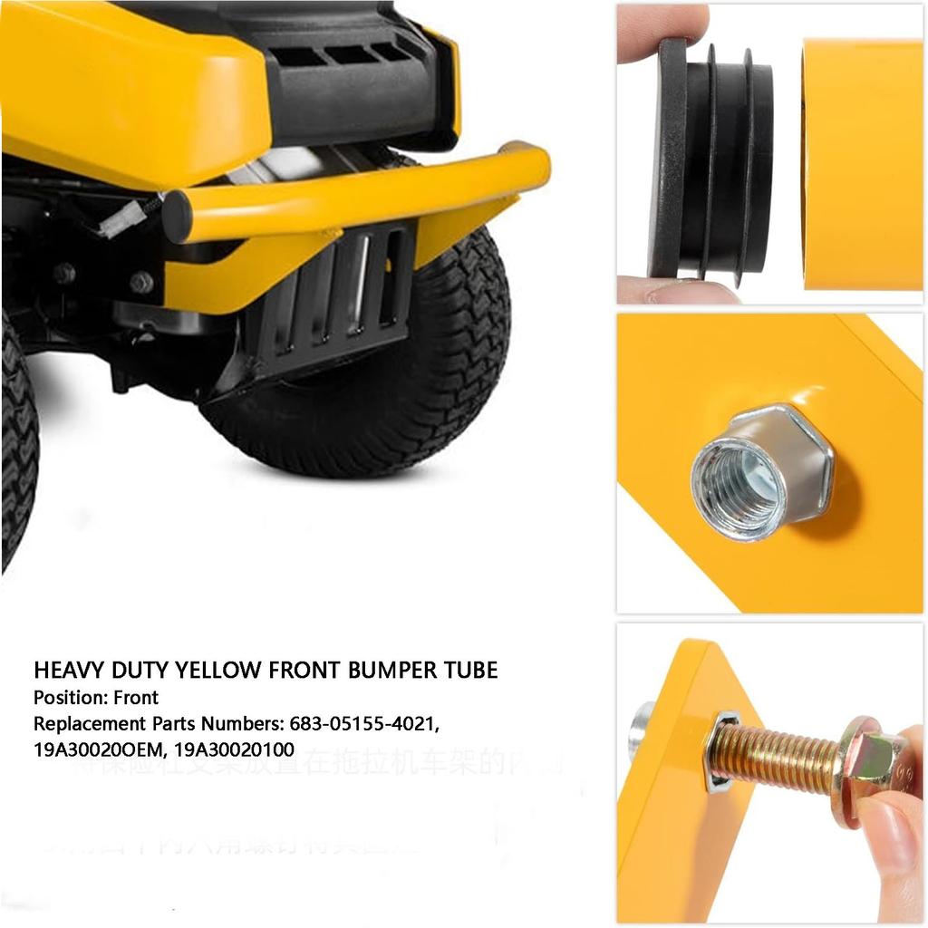 19A30020OEM Protective Heavy Duty Yellow Front Bumper Tube Robust Construction for Mower Replacement for XT1-GT50 XT1-GT54 FAB