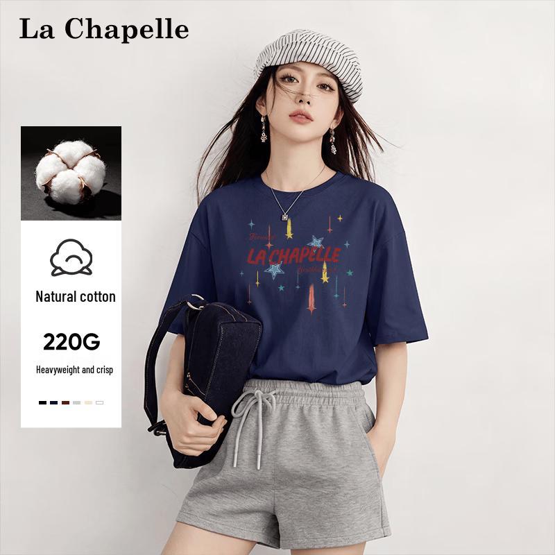 La Chapelle Летняя 2026 220 г/м² Тяжелый Хлопок Женская Свободная Футболка 2XL