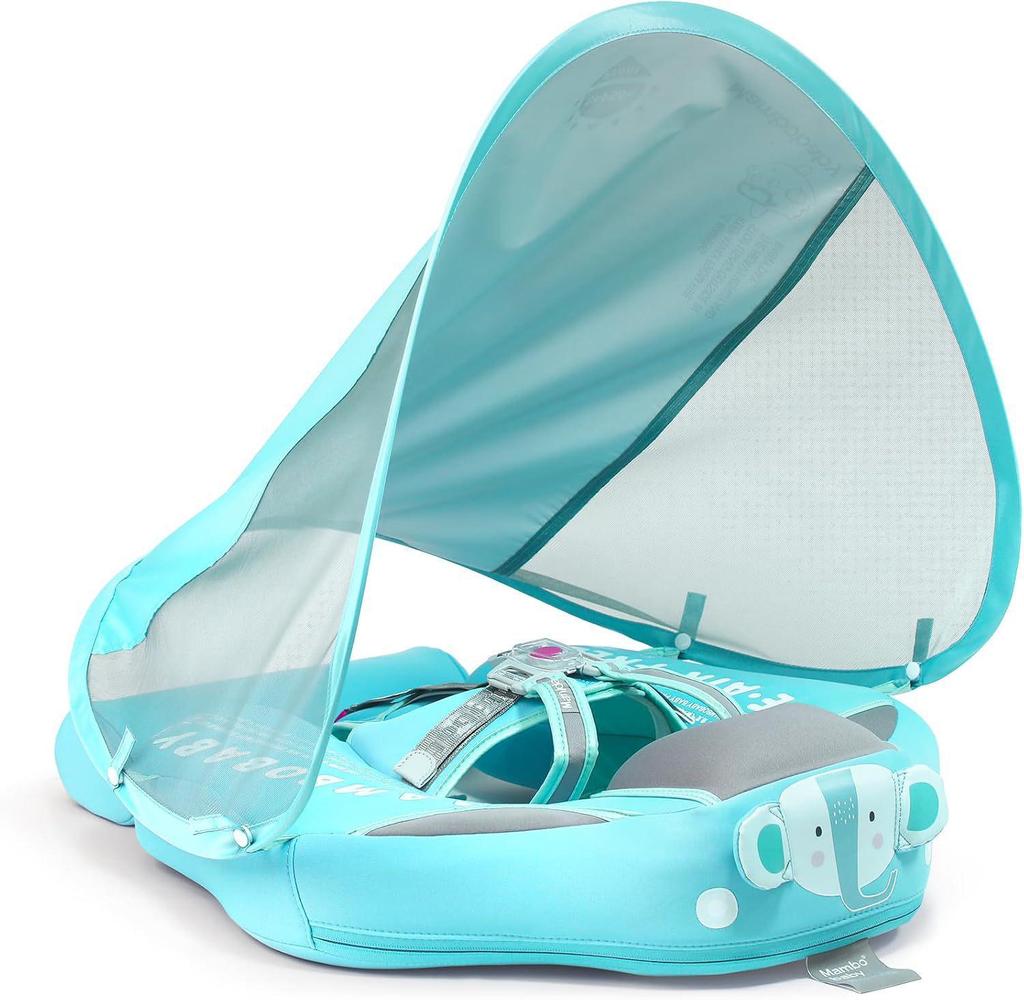 Mambobaby Infant & Toddler Inflatable-Free Float with Sun Canopy for Swimming Pool
