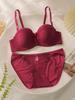 Embroidered Butterfly Underwire Girls Underwear Set Non-slip Fashion Sexy Bra