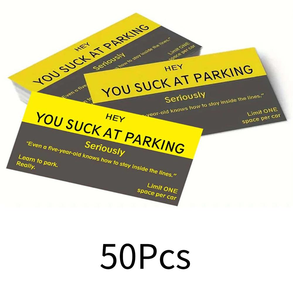 

10/50/100Pcs You Suck At Parking Cards Funny Bad Parking Cards Violation Cards