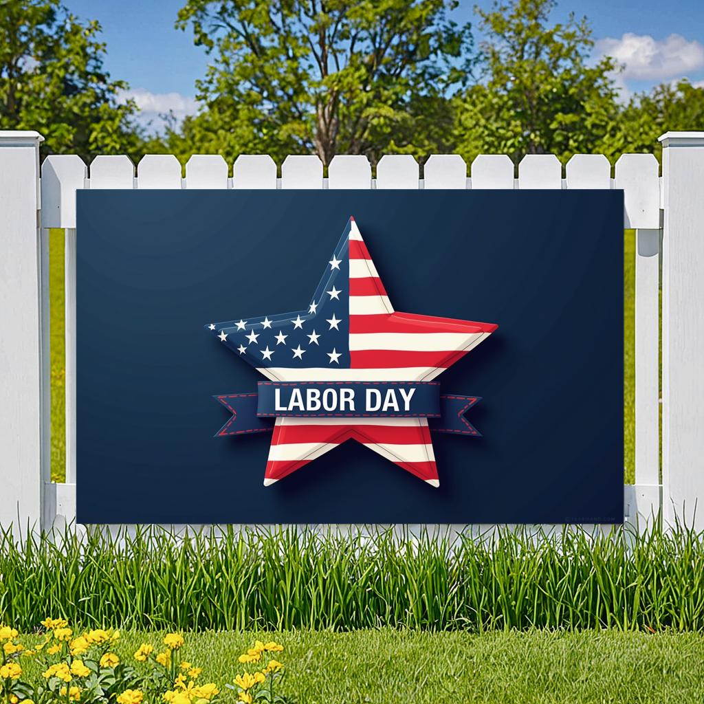 Star Decoration High Quality Party Banner Patriotic Theme Event Display for National Holiday Indoor Display Patriotic Events