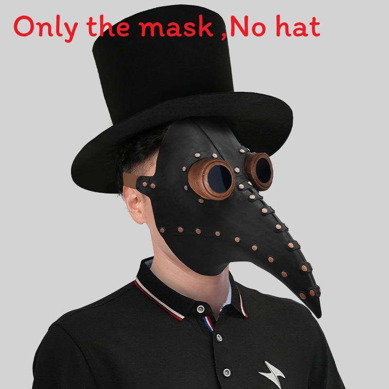 Mittelalterliche Pestdoktor Schnabelmaske Atemberaubendes Latexdesign für Halloween Cosplay und Partykleidung