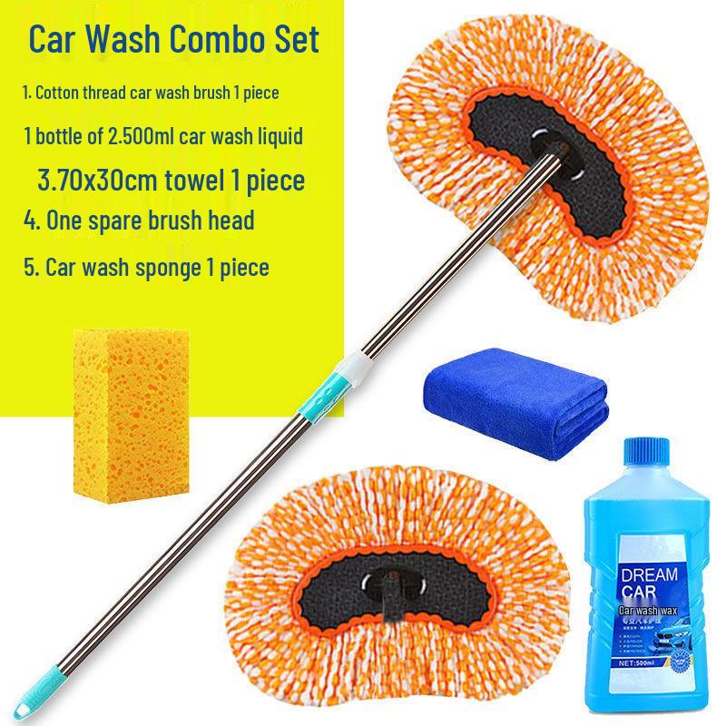 Telescopic Car Wash Mop with Long Handle - Car Cleaning Brush