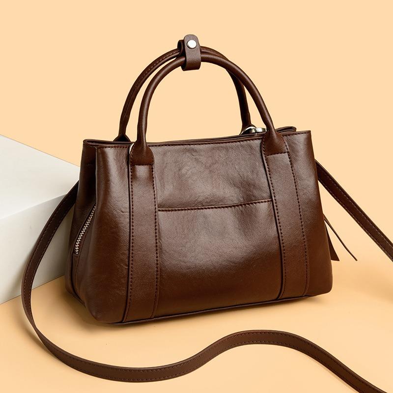 Bags Women's Bags Commuter Large-capacity Tote Bags Women's First-layer Cowhide Shoulder Bags Retro Handbags