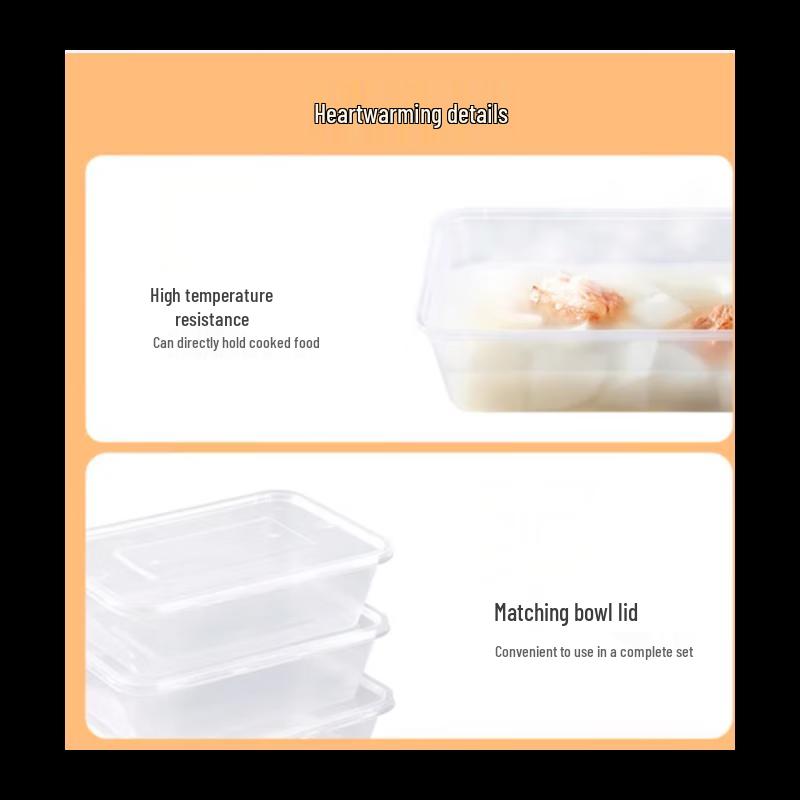 Disposable Square Transparent Food Containers with Lids