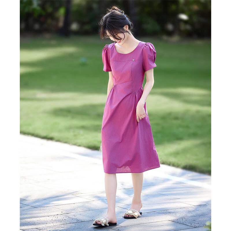 Princess Sleeve Ruched A-Line Midi Dress
