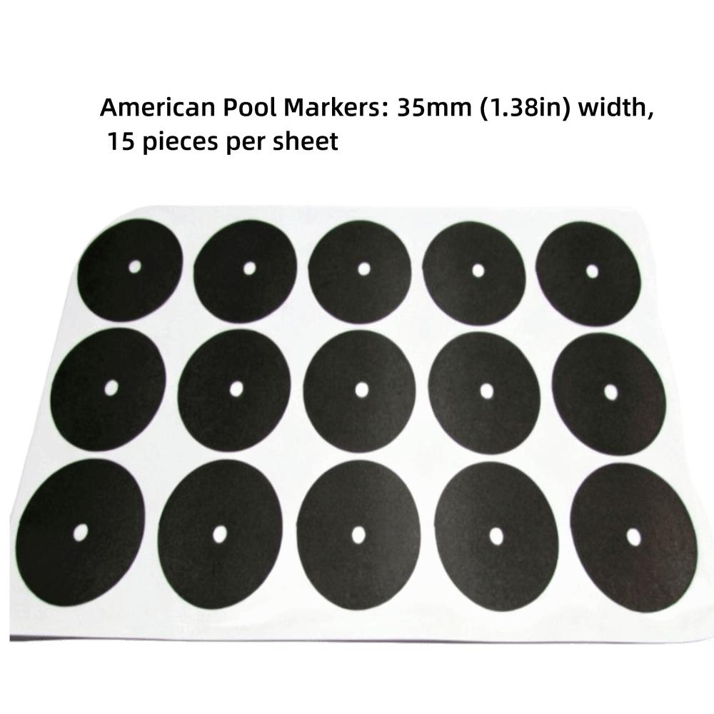 Cloth Snooker Ball Sticker Round Billiards Ball Sticker Cue Ball Placement 35mm 15pcs