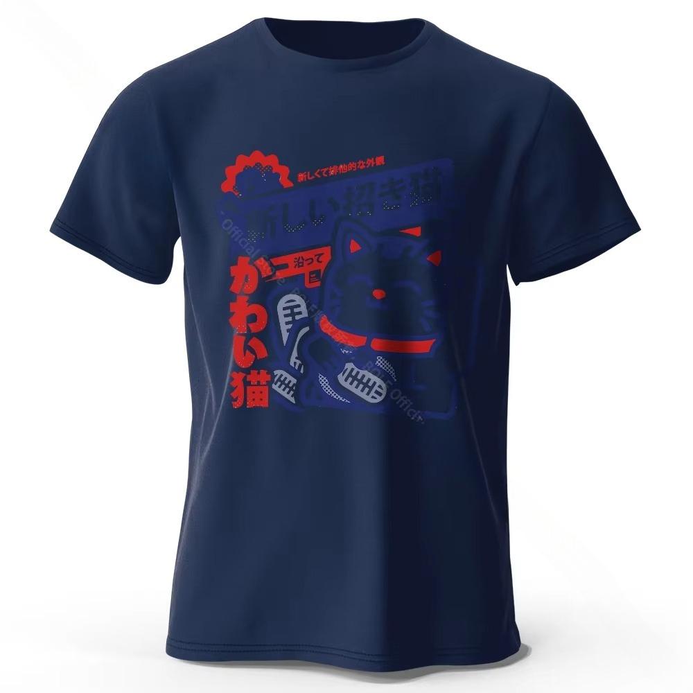 Summer Casual Cute Anime Print Cotton T-shirt Soft Breathable Round Neck Short-sleeved T-shirt Harajuku Men's and Women's Style