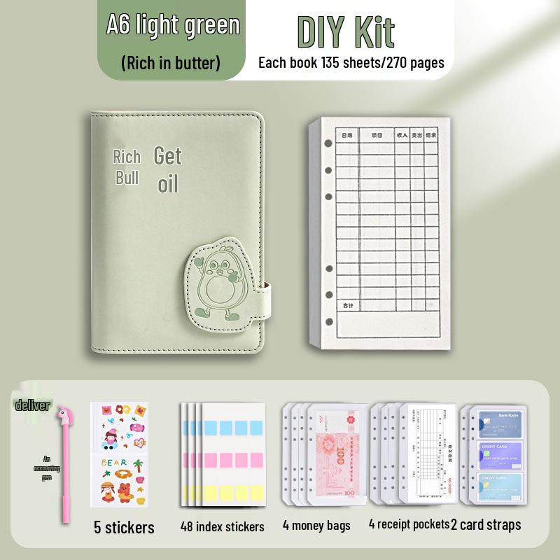 A6 Family & Student Financial Planner: Income & Expenditure Notebook, Loose-Leaf Ledger, Receipt Holder, Money Storage Album
