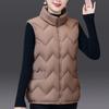 Autumn and Winter Cotton Vest Wear Age-reducing Vest Stand Collar Cold-proof Mother Vest Light and Loose Cotton Vest Women