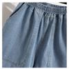 DIMANAF 2026 Summer New Plus Size Women High Waist Elastic Wide Leg Denim Shorts Pants Cotton Casual Lady Bottoms