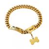 18mm Stainless Steel Cuban Link Dog Collar Gold Pet Chain Small Medium Dogs