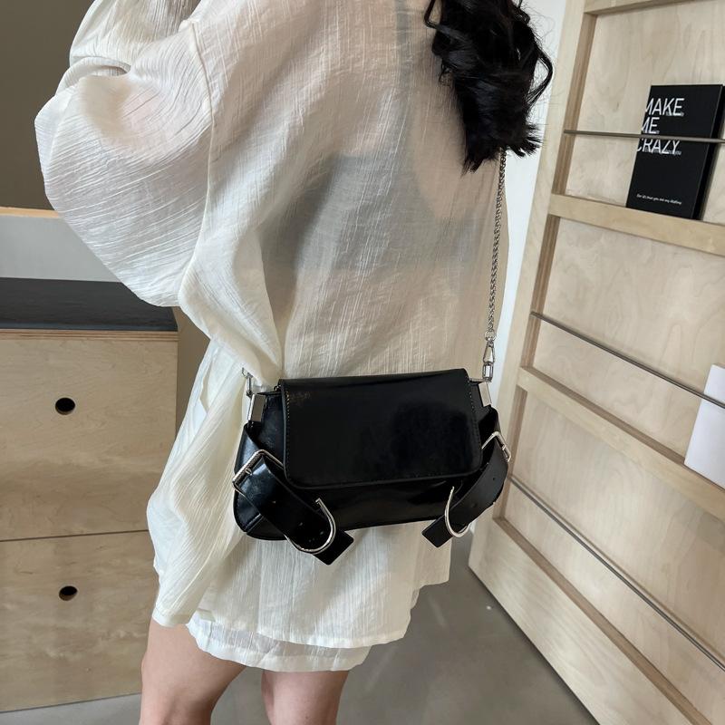 Neue Tasche Damenmode Umhängetasche Doppelgürtelschnalle Tasche