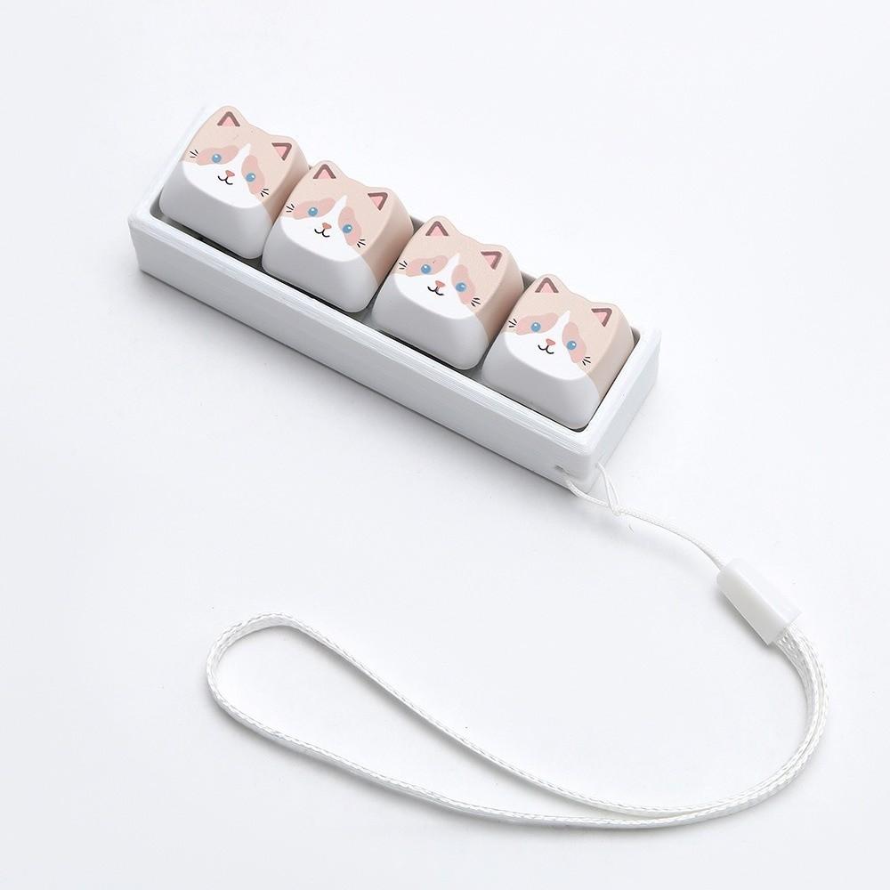 Lightweight Mechanical Keycap Keychain Cat Shape Finger Press Toy Keyring  Pass The Time