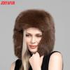 JERYAFUR Women Ushanka Trapper Winter Hat, Thick Faux Fur Ear Flap Warm Ladies Cap for Snowy Cold Outdoor Weather