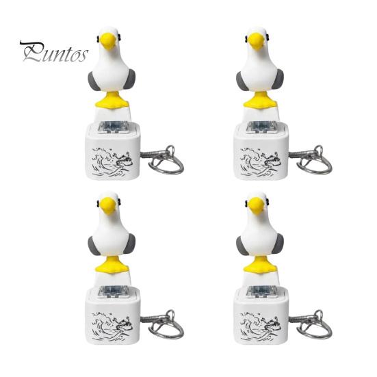 Beruhigendes Büro-Gadget Möwe Frosch Soundknopf Schlüsselanhänger, Kreatives Stressabbau Sprachspielzeug mit Geräuscherzeugendem Schlüsselanhänger Tiergeräusche & LED-Licht,