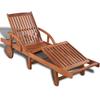 Vidaxl Folding Sun Lounger, Solid Acacia Wood