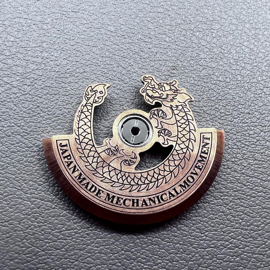 Modified Rose Gold Dragon Black Carved Rotor Oscillating Weight for NH35 NH36
