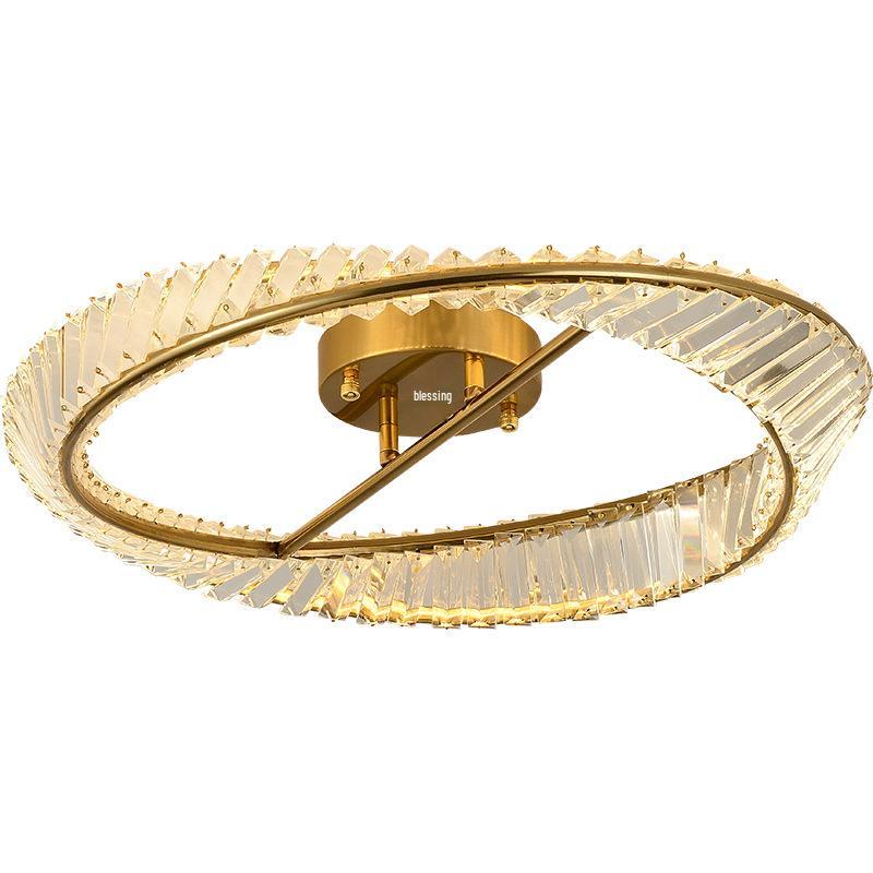 Italian Minimalist Crystal LED Ceiling Light for Bedroom and Living Room