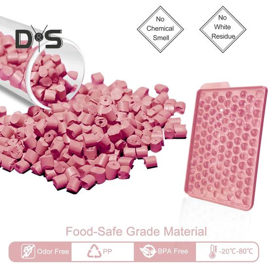 Mini forma na ledové kostky s lopatkou a úložným boxem Snadno vyjímatelná forma na led 104 kostek Výrobník ledových koulí do mrazáku pro chlazení nápojů, kávy, džusu