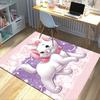 Whimsical Cat Pink Bow Carpet For Playroom Bedroom Living Room Sofa Home Decorkids Game Area Rug Nonslip Floor Mat