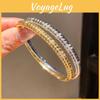 Modern Copper Bangle With 18k Gold Plating And Geometric Design For Women