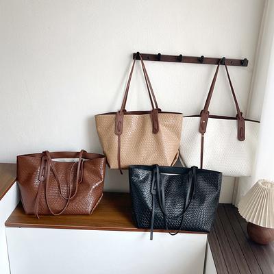 Borsa intrecciata di grande capacità, Borsa a tracolla singola, Stile di alta gamma, Adatta per il lavoro e per il pendolarismo Borsa tote