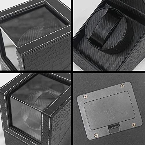 WNJAPAN Watch Winder, Single Automatic Watch Winder, Quiet Operation, Popular Gift, Interior Item, Black Embossed PU Leather, WM-01KU