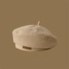 Solid Color Woolen Beret Warm Winter Beanie Sunshade Bonnet Painter Cap  Fashion Girls